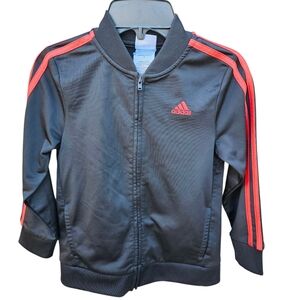 Adidas Black Jacket with Red Stripes Kids